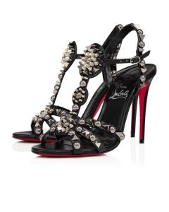 Christian Louboutin Sandal Goldora 100 mm Black/mix Black/lin Bk Kid