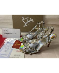 Christian Louboutin Sandal Goldora 100 mm Ab/mix Sv Ab/lin Las Ab Patent