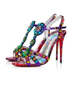 Christian Louboutin Sandal Goldora 100 mm Vers Multi/mix Multi Ab/lin La Patent