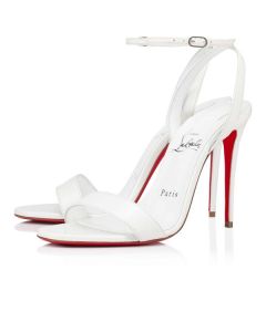 Christian Louboutin Sandal Loubigirl 100 mm Bianco/lin Bianco Leather