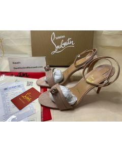 Christian Louboutin Sandal Umberta 100 mm  Feve/lin Feve Suede Calfskin