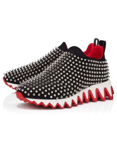 Christian Louboutin Shark Sock Spikes Sneakers Neoprene Black