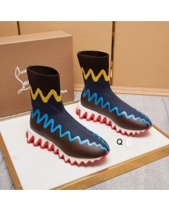 Christian Louboutin Sharky Sock Sneakers Knit Mesh Multicolor