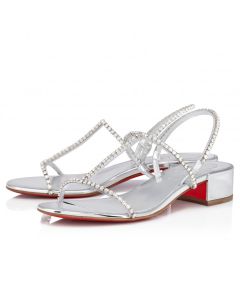 Christian Louboutin Simple Queenie Sandal 25 Mm Sandals Silver