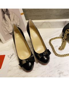 Christian Louboutin Simplenodo Bow Pumps 85mm Patent Leather Black