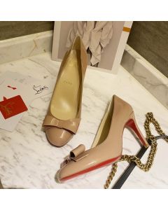 Christian Louboutin Simplenodo Bow Pumps 85mm Patent Leather Nude