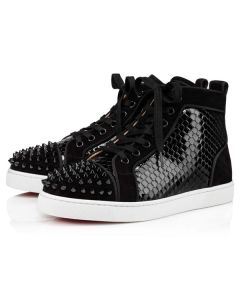 Christian Louboutin Sneaker Lou Spikes Woman  Black/black Suede Calfskin