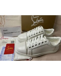 Christian Louboutin Sneaker Vieira Bordo Bianco/crystal Calf