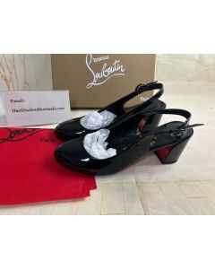 Christian Louboutin So Jane Sling 55 Mm Sling Back Pumps Patent Leather Black