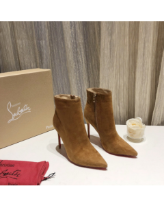 Christian Louboutin So Kate Booty Ankle Boots 100mm Suede Brown