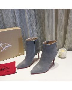 Christian Louboutin So Kate Booty Ankle Boots 100mm Suede Gray