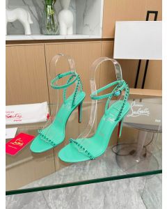 Christian Louboutin So Me 105 mm Sandals Leather Spikes Mint