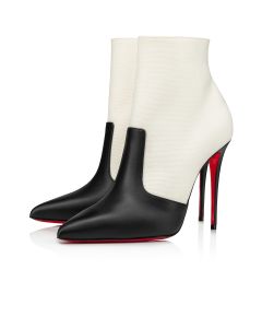 Christian Louboutin So Summer Booty 100mm Calf Leather Black White