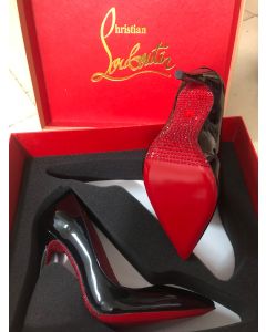 Christian Louboutin Soula Kate Pumps Crystal Sole Patent Leather Black Loubi