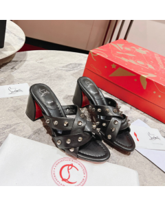 Christian Louboutin Spika Club 85mm Sandals Nappa Leather Black