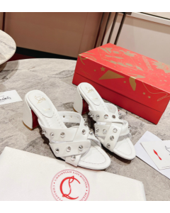 Christian Louboutin Spika Club Sandals 85mm Nappa Leather White