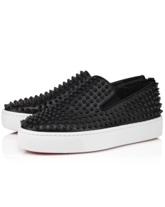 Christian Louboutin Spikeboat Sneaker Alpin Leather Black