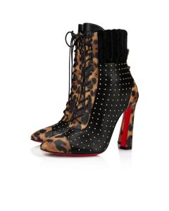 Christian Louboutin Spikita Booty Dakita 100 mm Brown/black/ant Gold Calf Shoes