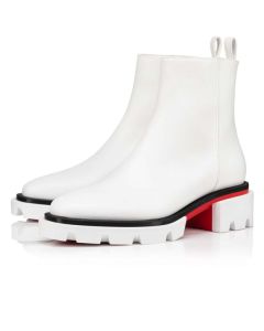 Christian Louboutin Spikita Booty Maxiboot Bianco Calf