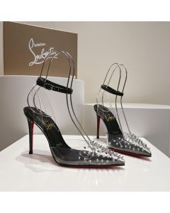 Christian Louboutin Spikoo 100mm Pumps PVC And Leather Black