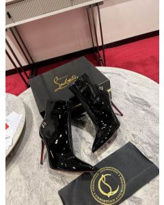 Christian Louboutin Sporty Kate Ankle Boots 85mm Patent Leather Black