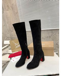 Christian Louboutin Stretchadoxa Botta Alta 70MM Boots Veau Velours Black