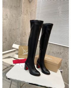 Christian Louboutin Stretchadoxa Botta Alta 70MM Thighboots Calf Leather Black