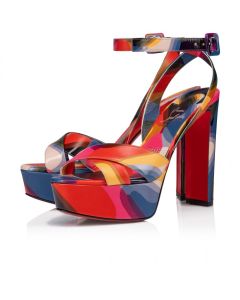 Christian Louboutin Supramariza 130 Mm Strappy Sandals Calf Leather Illusion Multicolor