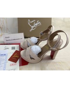 Christian Louboutin Supramariza 130 Mm Strappy Sandals Patent Calf Leather Leche