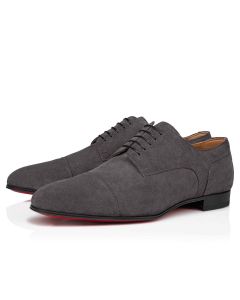 Christian Louboutin Surcity Derby Shoes Suede Grey Crosta Leather