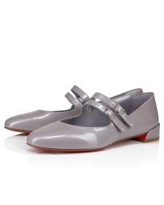 Christian Louboutin Sweet Jane Ballerina Flats Metallic Patent Calf Leather Mauve