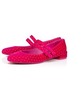 Christian Louboutin Sweet Jane Plum Strass Ballerinas Velvet Glam