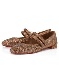 Christian Louboutin Sweet Jane Strass Ballerinas Veau Velours And Strass Nude 5