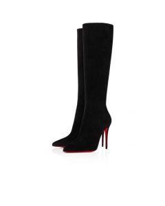 Christian Louboutin Tall Boot Kate Botta 100 mm Black Veau Velours