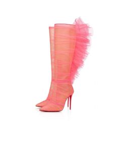 Christian Louboutin Tall Boot Libellibotta 100 mm Bubble Gum Rete