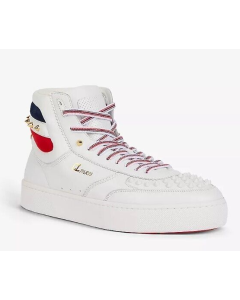 Christian Louboutin Top Rui Spikes High-top Sneakers Leather White