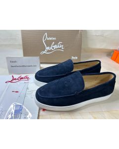 Christian Louboutin Varsiboat Boat Shoes Calf Leather Marine