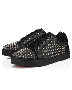 Christian Louboutin Vieira Night Spikes Sneakers Calf and Nappa Leather Black