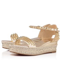 Christian Louboutin Wedge 60 mm Sahara/lin Platine Nappa