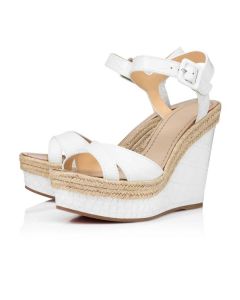 Christian Louboutin Wedge Almerio 120 mm Bianco Calf