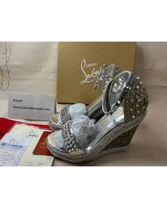 Christian Louboutin Wedge Madmonica 120 mm Silver/lin Silver Calf