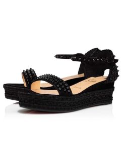 Christian Louboutin Wedge Madmonica 60 mm Version Black Suede Calfskin