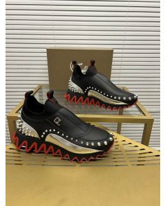 Christian Louboutin Sharkyloub SP Spikes Calfskin Sneakers Black