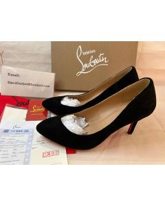 Christian Louboutin Pumps Follies Strass 80MM Black Suede