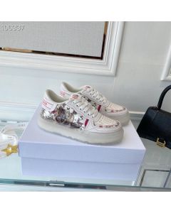 Dior Addict Sneaker Red White Calfskin Technical Fabric Butterfly Modify