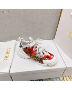 Dior D-connect Sneakers Technical Fabric White Brown Red