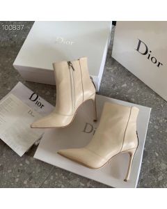 Dior D-Fame Ankle Boot Beige Calfskin 80mm