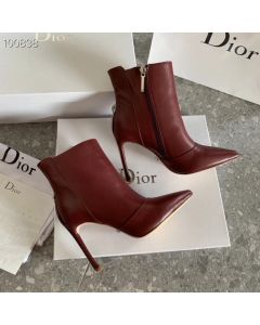 Dior D-Fame Ankle Boot Burgundy Calfskin 80mm