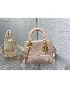 Dior D-Lite Bag Pink Toile de Jouy Embroidery