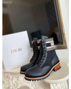 Dior D-Major Ankle Boot Black Technical Fabric Calf Leather